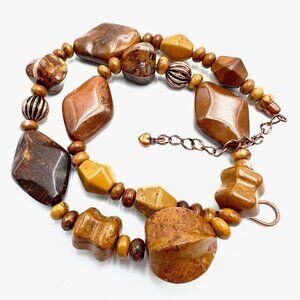 Jay King Mine Finds Copper Brown Gemstone 16 - 18 Inch Necklace